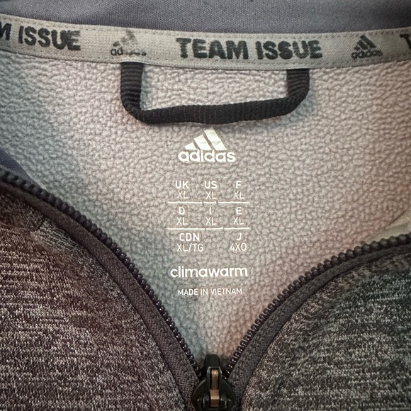 adidas Men's Dark Gray Zip-Up Sweater - Picture 2 of 5